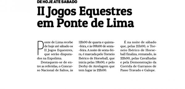 II Jogos Equestres em Ponte de Lima