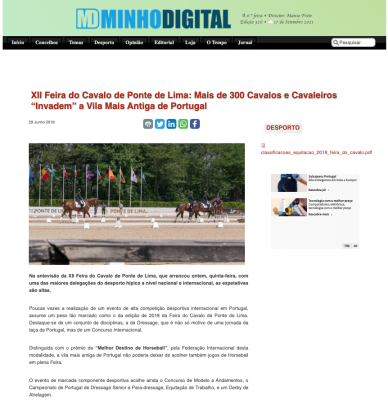 XII Feira do Cavalo de Ponte de Lima: Mais de 300 Cavalos e Cavaleiros “Invadem” a Vila Mais Antiga de Portugal